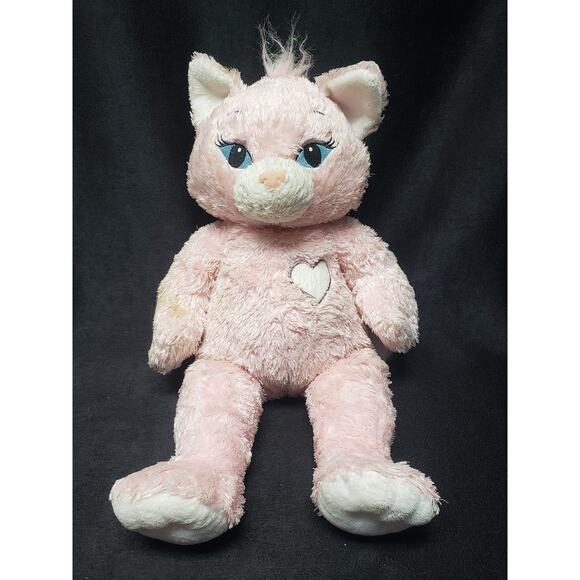Build A Bear Pink Sassy Disney Aristocats Marie Heart Kitty Plush Stuffed Animal - Picture 11 of 11